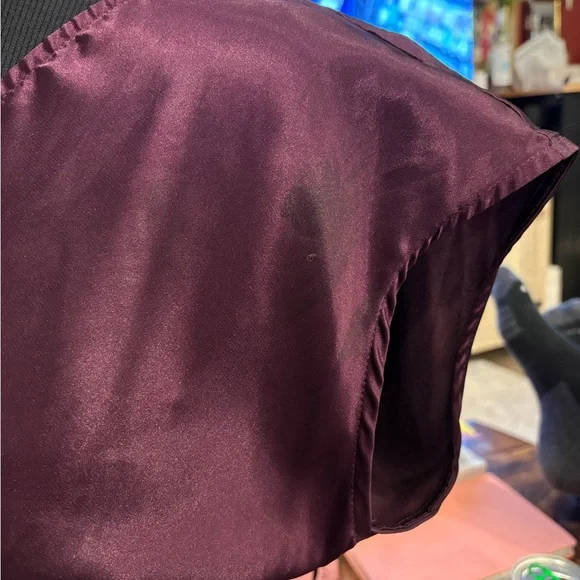 Dynamite Deep Plum Satin-Look Top - Picture 3 of 5